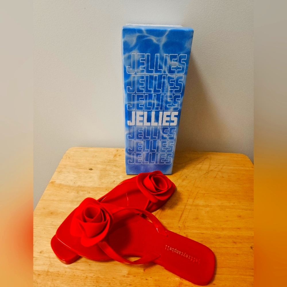 Jeffrey Campbell Red Rose Sandals Elegant Slip-On Design